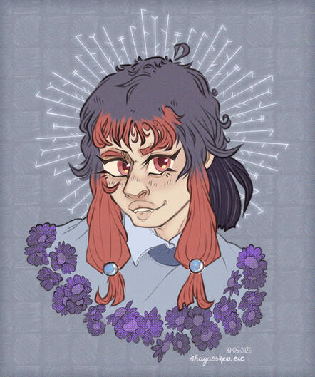 Colored sketch Bust w/ Simple Background