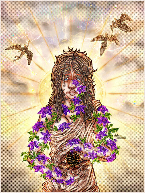 Full render w/ super-detailed background (4 characters)